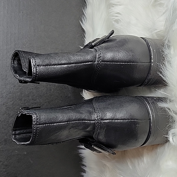 SALVIA Cable Sheep Nappa Black Ankle Buckle Booties Size 11.5 - Picture 7 of 13